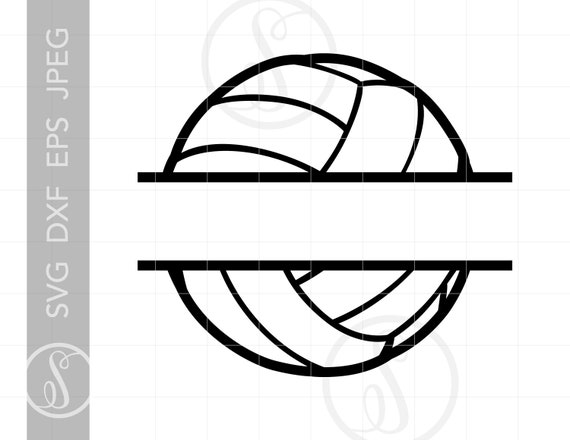 Download Volleyball Split Frame Svg Volleyball Monogram Clipart Cut File