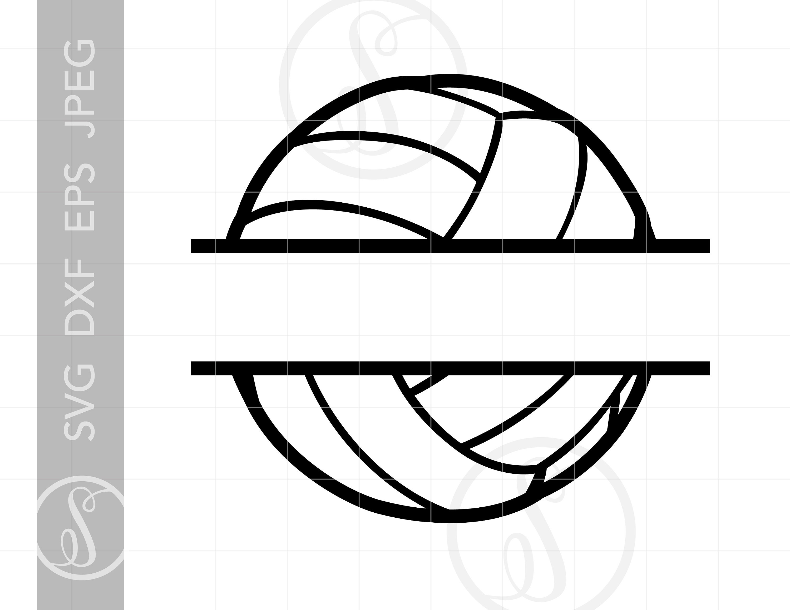 Volleyball Split Frame SVG Volleyball Monogram Clipart Etsy