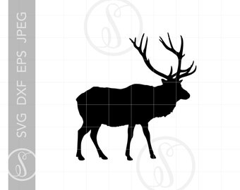 Elk Silhouette SVG | Elk Clipart | Elk Silhouette Cut File | Elk Svg Jpg Eps Pdf Png Dxf Download SC1232
