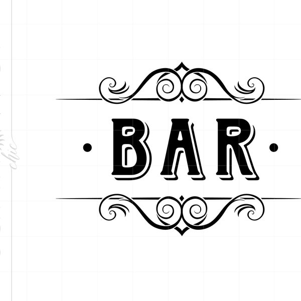 Classic BAR Sign Art, BAR Svg Dxf Eps, Bar Sign Svg Cut File for Cricut Silhouette, Instant Download, Vintage Bar Signs Party Art SCC11