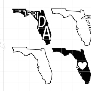 Florida SVG-bundel | Staat Florida omtrek Svg-bestand | Florida silhouet gesneden bestand | Florida Cricut Svg Jpg Pdf Png Dxf Download SC2261