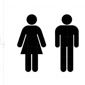 Homme Femme Silhouette SVG Clipart | Homme Femme Toilettes Signe Silhouette Cut Fichier Svg Jpg Eps Pdf Png Dxf Téléchargements SC1157