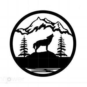 Coyote Mountains Monogram SVG, Coyote Mountain Monogram, Coyote Svg Jpg Png Cricut Silhouette Cut File, Instant Download SC1835