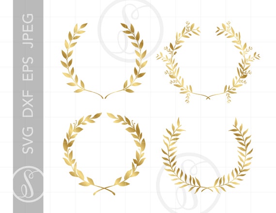 Download Gold Laurel Wreath Svg Clip Art Laurel Cutting Files Svg Eps Etsy