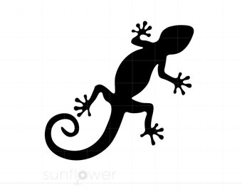 Gecko SVG | Lizard Gecko Clipart | Lizard Gecko Silhouette Cut File | Lizard Svg Jpg Eps Pdf Png Dxf Download SC1940