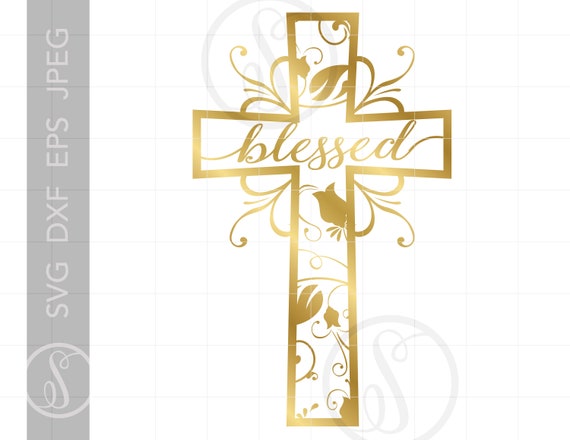 Download Gold Blessed Cross Svg Cross Clipart Cross Cut File For Etsy