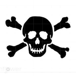 Skull Crossbones SVG Download, Pirate Skull Cut File, Skull Crossbones Svg Png Cricut Silhouette Instant Download SC633
