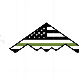 American Flag B2 Stealth Svg | Military American Flag Stealth Bomber Svg Cut Files | Green Line Flag Bomber T Shirt Cricut Silhouette SC2514