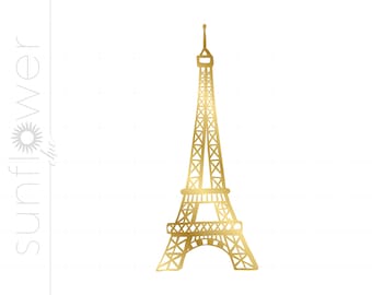Gold Eiffel Tower SVG | Eiffel Tower Clipart | Eiffel Tower Cut File for Cricut | Eiffel Tower File Svg Jpg Eps Pdf Png SC550G