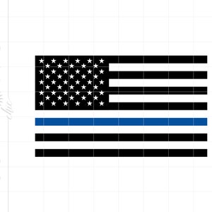 Police Flag Svg | Policeman Flag Svg Cut Files | Police Officer Flag | Blue Line American Flag T Shirt Cricut Silhouette SC2380