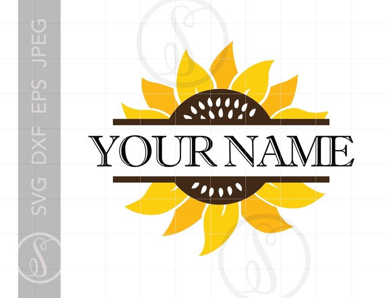 Download Sunflower Split Frame SVG Sunflower Monogram Clipart | Etsy