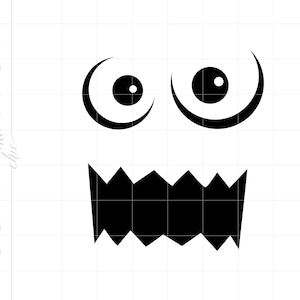 Monster Face SVG | Monster Face Clipart | Monster Face Silhouette Cut File | Monster Face Svg Jpg Dxf Pdf Png Download SC2089