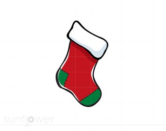 Weihnachtsstrumpf SVG, Vektor Weihnachtsstrumpf Drucken und schneiden Datei, Weihnachtsstrumpf SVG Jpg Png Sofortiger Download SC1048