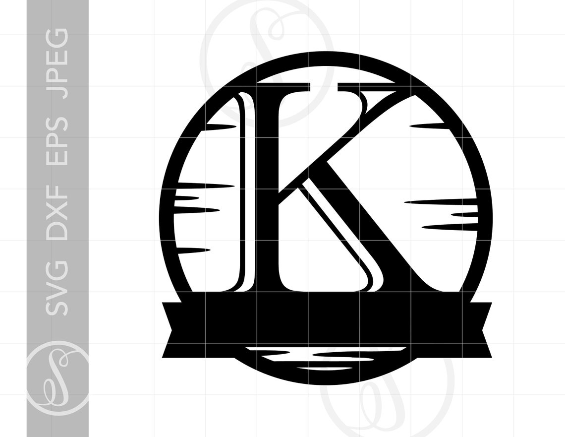 Letter K Monogram Template SVG Letter K Name Frame Template - Etsy