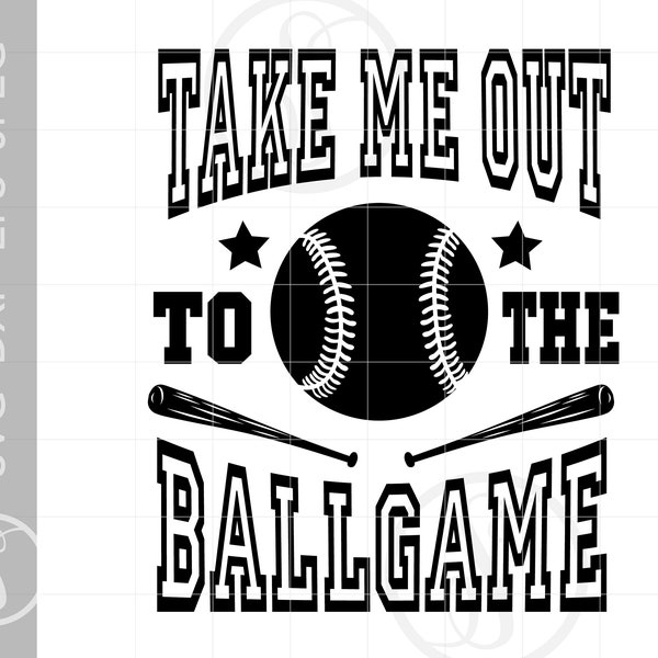 Baseball Quote Take Me Out To The Ballgame Svg Sign Art Cut File Sports Downloads | Baseball Party Svg Dxf Pdf Silhouette Art SC121