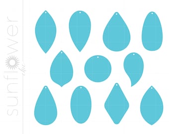 Earrings SVG Download | Earring Template Cut Files | Earrings Laser Cut | Tear Drop Leaf Earrings Svg Jpg Eps Png Dxf SC848