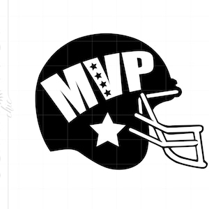 MVP Football Helmet SVG | Football Helmet Clipart | MVP Football Helmet Silhouette Cut File Svg Jpg Eps Pdf Png Dxf Download SC1016