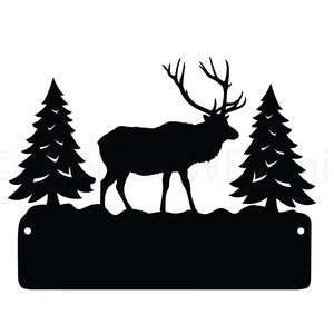 Elk Sign Template SVG Cut File | Elk Silhouette Download | Elk Cricut Svg Eps Pdf Jpg Png SC1820