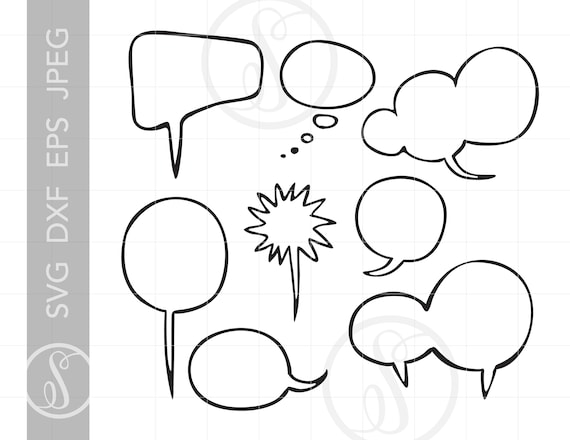 Download Cartoon Quote Bubbles Svg Cut Files Clipart Downloads Etsy