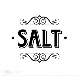 Salt SVG Art Design, Salt Sign Kitchen Food Art Sign, Vintage Cricut Silhouette Cut File, Instant Download SC474
