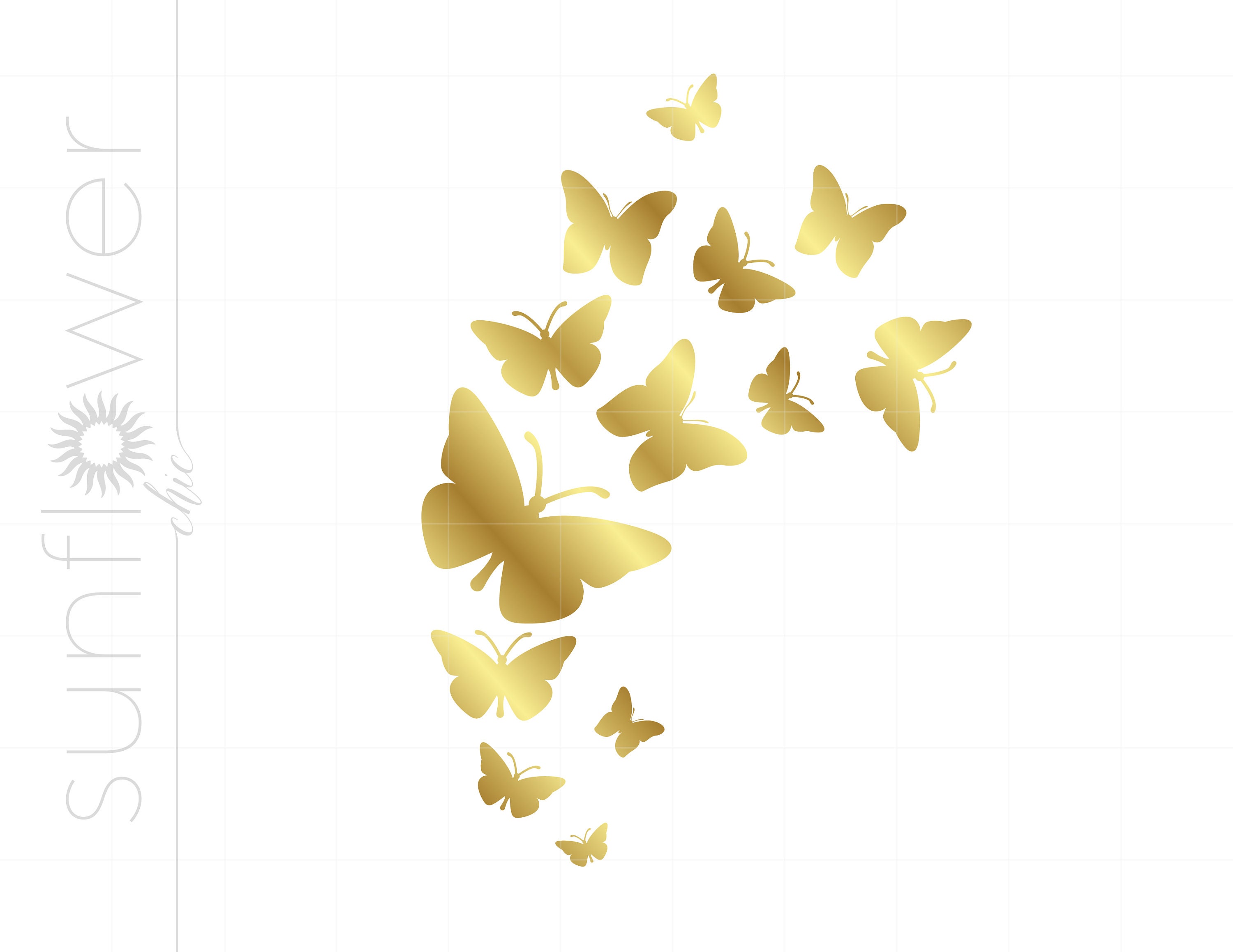Butterflies Svg, Floating Butterflies SVG Clipart, Flying Butterflies Silhouette Cut File | Butterfly Svg Jpg Eps Png Dxf Download SC1544G