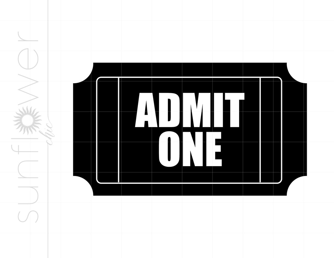 Ticket SVG, Movie Ticket Svg Cut File for Cricut Silhouette, Ticket