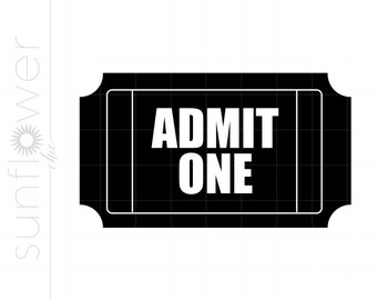 Ticket SVG, Movie Ticket Svg Cut File for Cricut Silhouette, Ticket Stub Svg Jpg Eps Pdf Png Instant Download SC626
