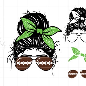 Voetbal moeder Svg | Voetbal rommelig broodje Svg-bestanden knippen | Voetbal moeder leven Svg T-shirt afdrukbare Cricut silhouet | Voetbal Svg SC2333