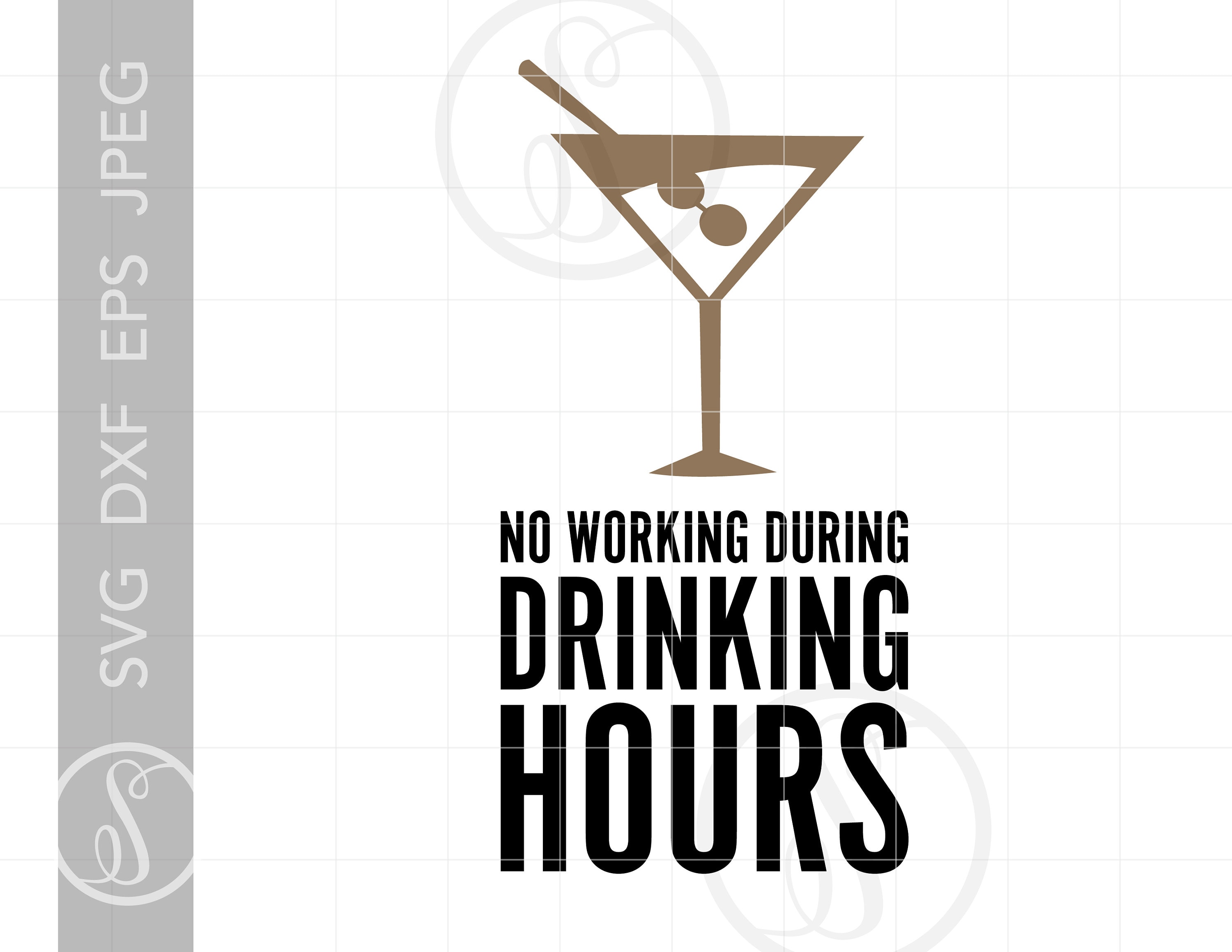 BAR Quote SVG Art Design No Working During Drinking Hours Etsy