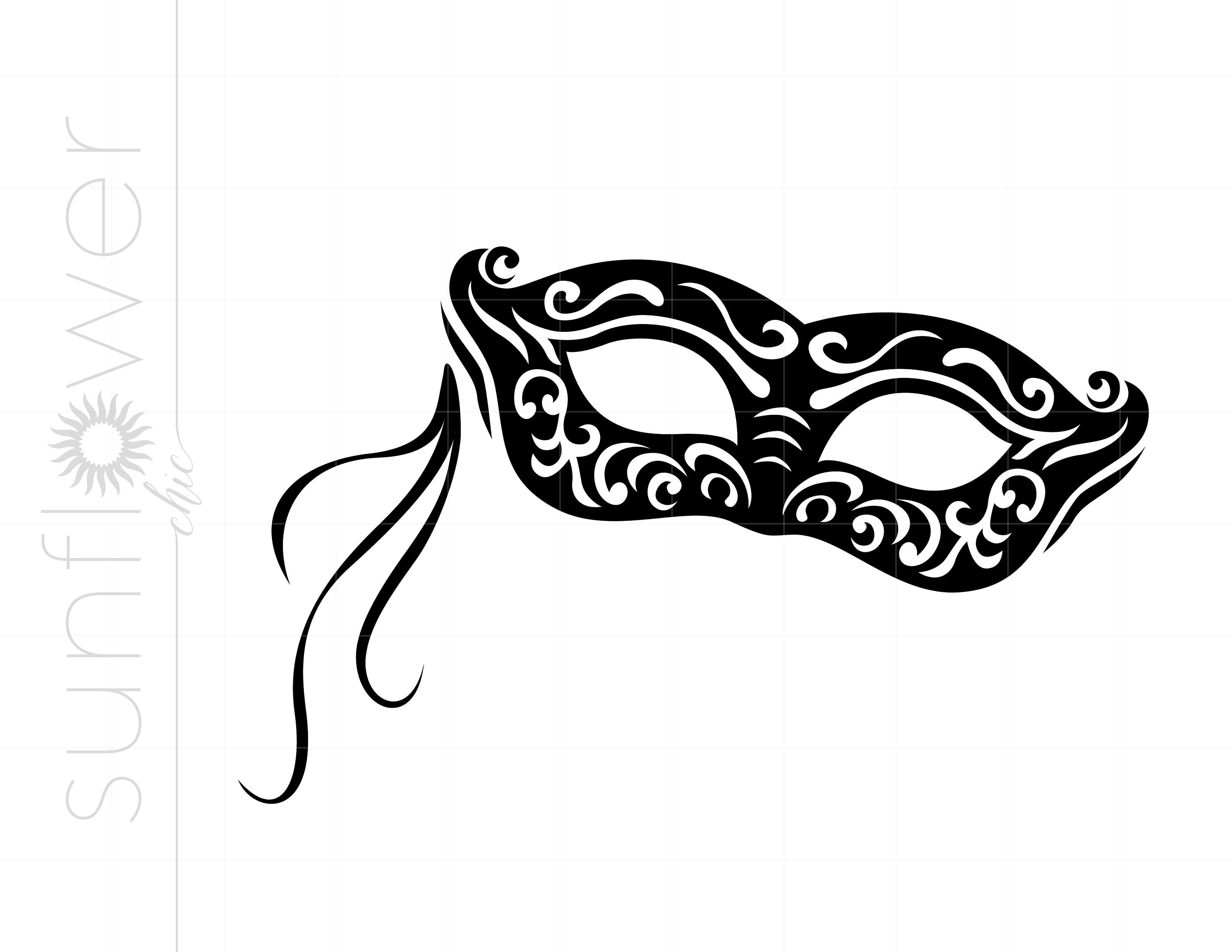 Berolige Rubin Formode Mask SVG Mask Clipart Download Masquerade Mask Silhouette - Etsy