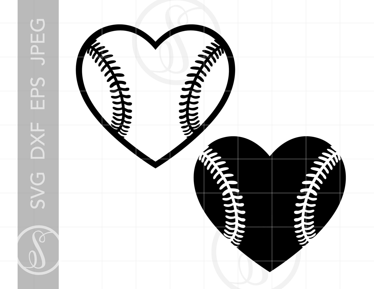 Baseball Heart SVG Baseball Heart Vector Clipart Download - Etsy
