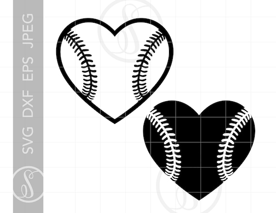 Baseball Heart SVG Baseball Heart Vector Clipart Download ...