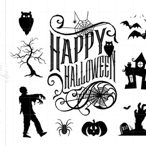 Halloween SVG Bundle | Halloween Silhouette Svg Cut File | Halloween Cricut Svg Dxf Png Download | Zombie Graveyard Svg SC2713