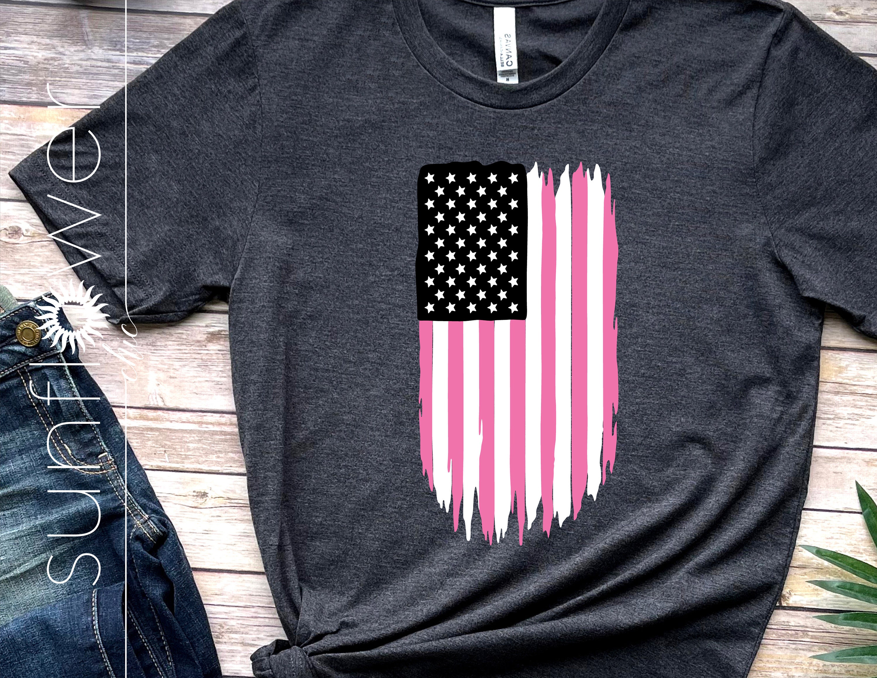 Pink American Flag Svg Distressed American Flag Sublimation - Etsy