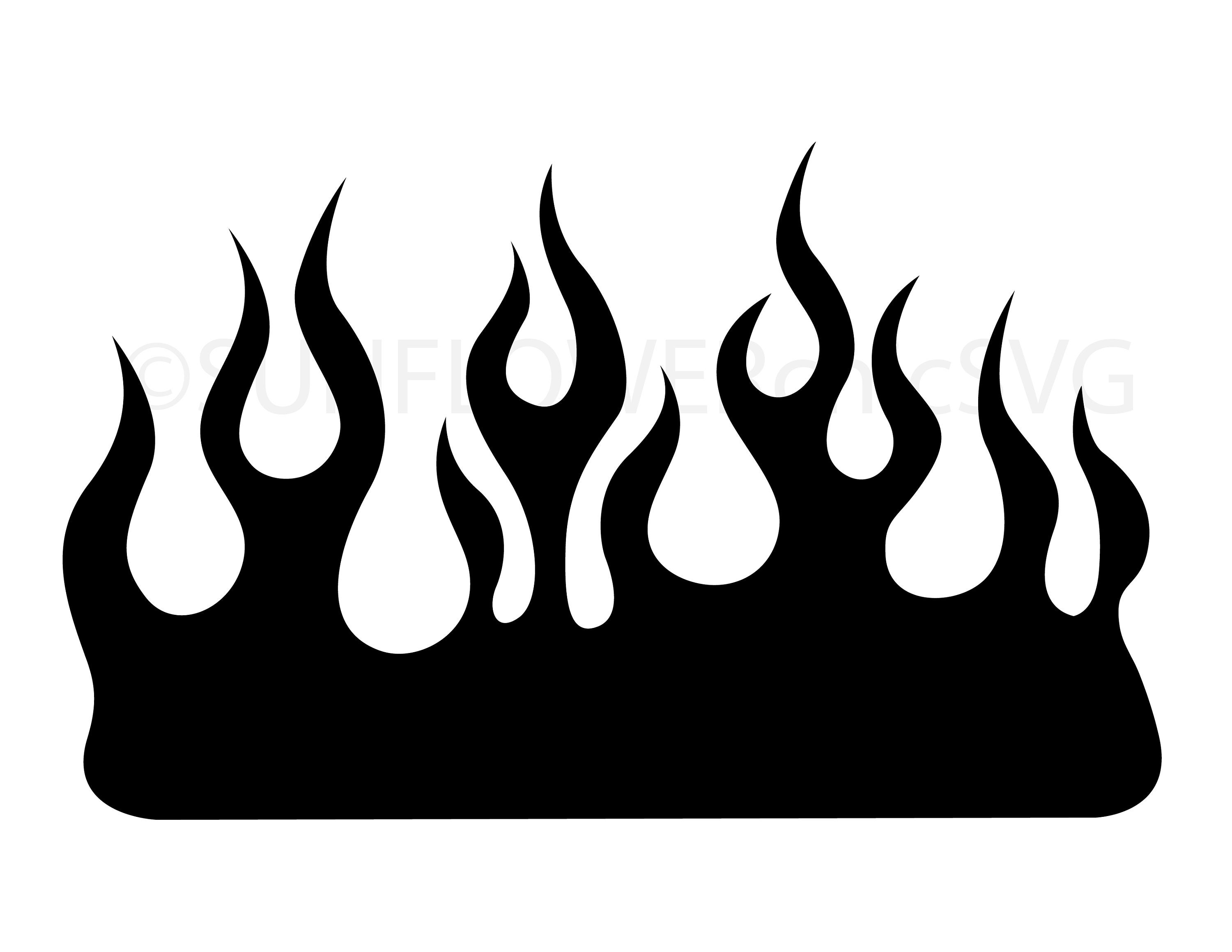 Llamas de fuego SVG silueta / llamas de fuego clipart / llamas Etsy