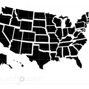 USA Svg | US States Svg Cut Dateien | Usa Karte Svg | US Map Puzzle Svg Druckbare Cricut Silhouette SC2430