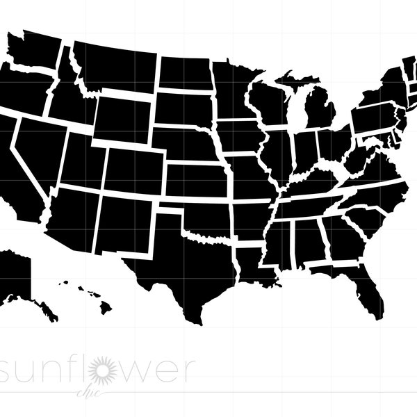 United States Svg | US States Svg Cut Files | United States Map Svg | US Map Puzzle Svg Printable Cricut Silhouette SC2430