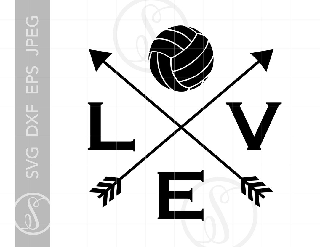 Volleyball Love Svg Cut Files Love Volleyball Tshirt Etsy