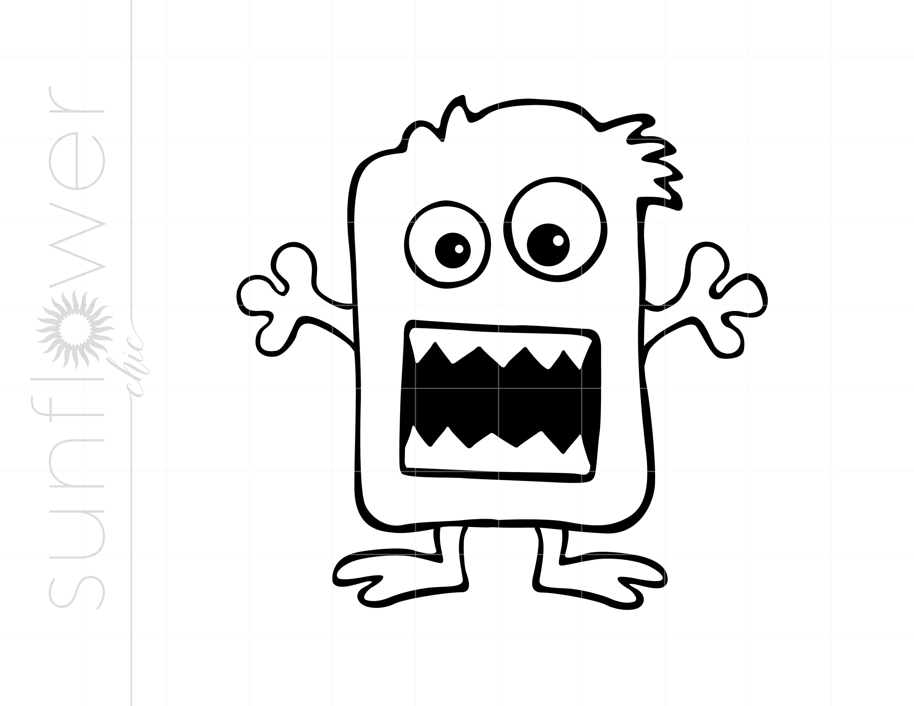 Monster Svg Monster Outline SVG Halloween Monster SVG Etsy UK