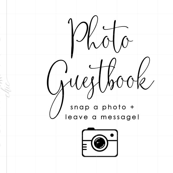 Wedding SVG | Photo Guestbook Sign Svg | Minimalist Wedding Svg | Wedding Photo Guestbook Signs Printable Cricut Silhouette SC2578