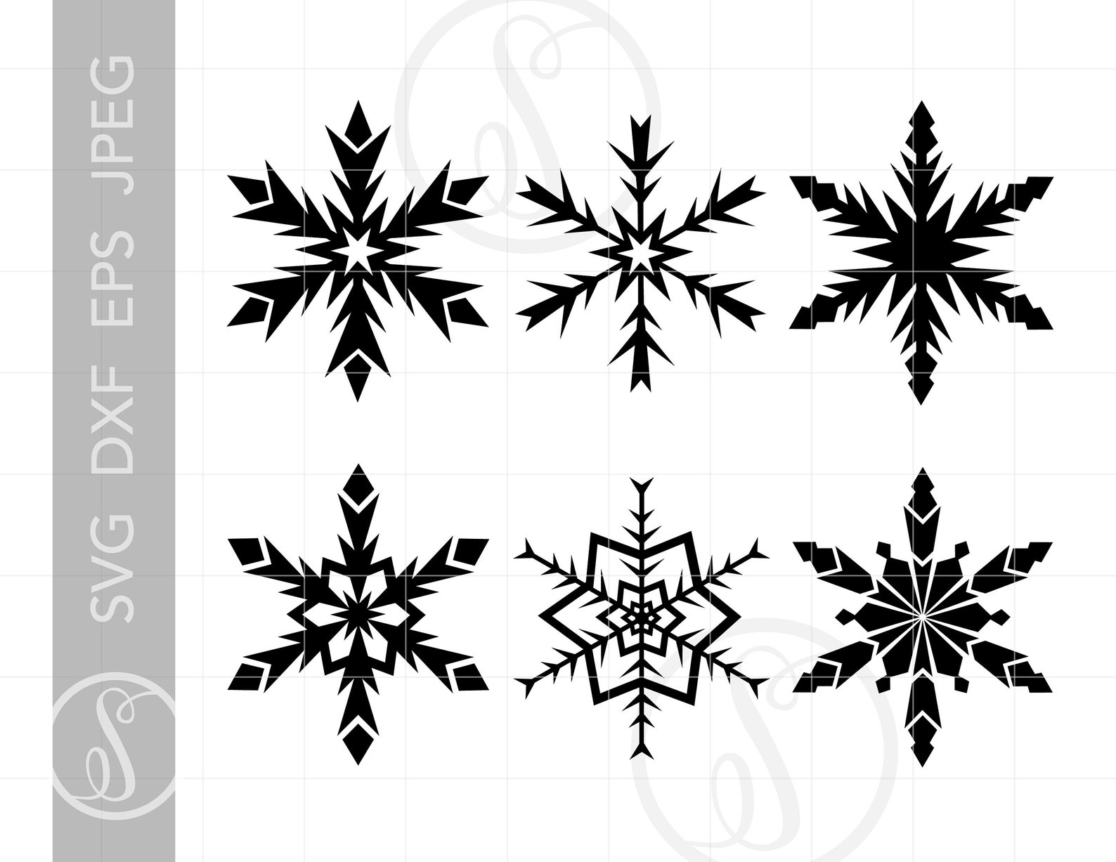 Frozen Snowflakes Svg Cut Files Frozen Snowflakes SVG Etsy