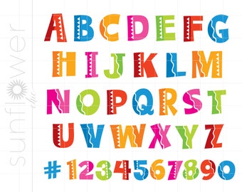 Fiesta Alphabet SVG Clipart, Fiesta Letters Silhouette Cricut, Cinco De Mayo Fiesta Alphabet Svg Jpg Pdf Png Dxf Vector Download SC2194