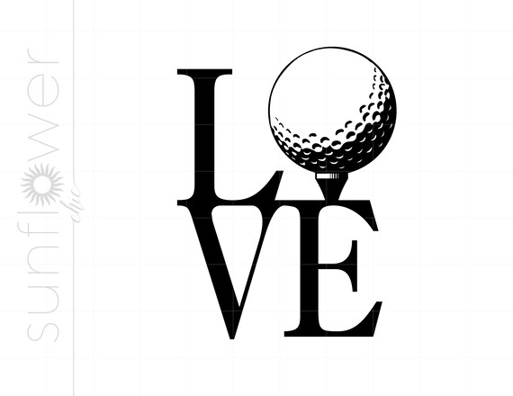 Love Golf SVG Clipart | Love Golf Silhouette Cut File | Golf Love