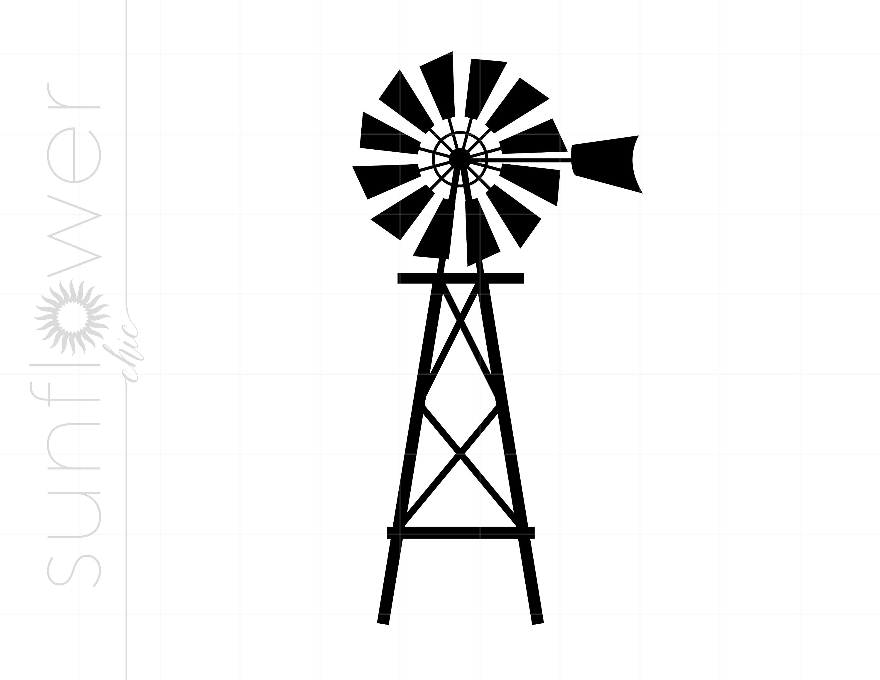 Windmill SVG Windmill Clipart Windmill Silhouette Cut File - Etsy Australia