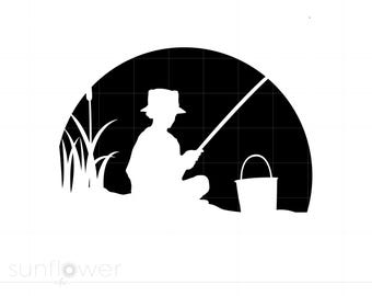 釣り SVG、釣り クリップアート、釣り シルエット カット ファイル、釣り SVG JPG EPS PNG ベクター Pdf ダウンロード SC1904