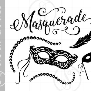 Masquerade Svg Cut File Clipart Downloads | Masquerade Dxf Pdf Silhouette | Masquerade Silhouette Cut File Downloads SC756