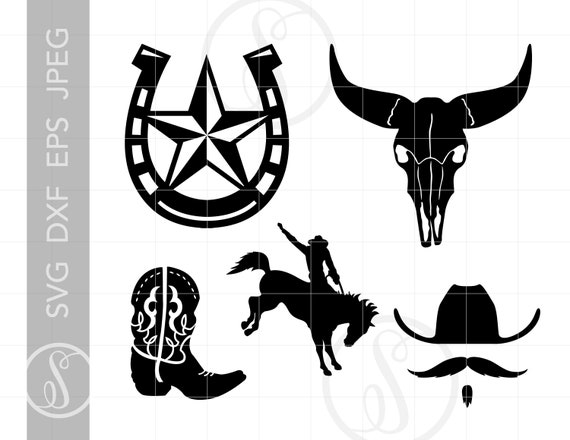 Download Western Svg Clipart Western Silhouette Cut Files Download Etsy