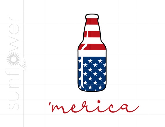 Merica bière Svg Drapeau américain bière Svg 4 juillet Svg Bouteille de  bière patriotique T-shirt Cricut Silhouette États-Unis Bière Svg SC2306 -   France