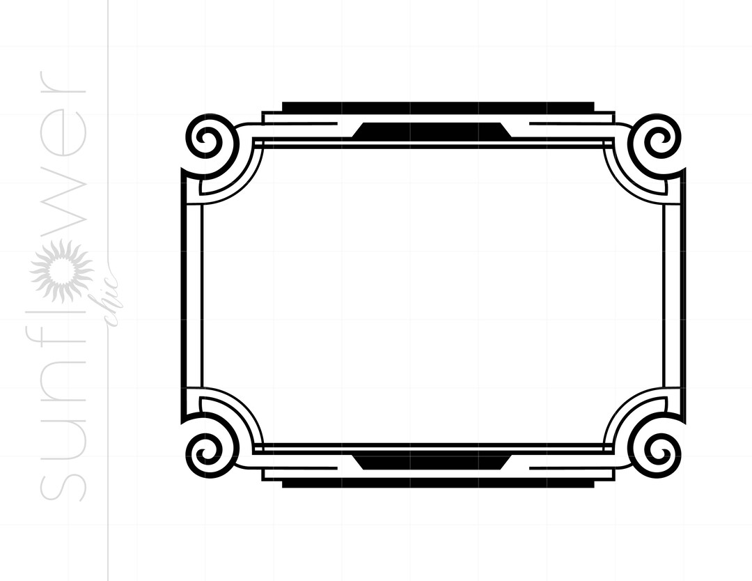 Art Deco Frame SVG Art Deco Frame Clipart Art Deco Frame Silhouette Cut File Art Deco Frame Svg