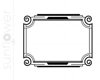 Art Deco Frame SVG | Art Deco Frame Clipart | Art Deco Frame Silhouette Cut File | Art Deco Frame Svg Jpg Eps Pdf Png Dxf Download SC1233